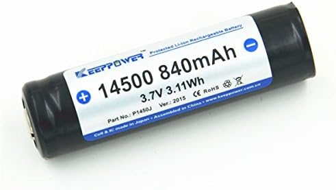 1 Pcs KeepPower 3.7V 14500 840mAh Protected li-ion battery P1450J With Protection Circuit