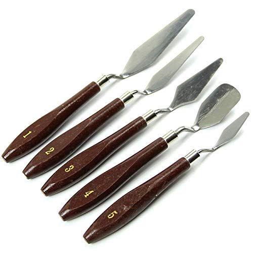 Nicedeal 5pcs Set Professional Steel Artist Oil Painting Palette Knife Spatula Paint ArtHome Deco and Wall Sticker