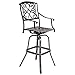 COSTWAY Bar Stool Set of 2, Cast Aluminum Vintage Retro Design Patio Outdoor Garden Bistro Furniture Set (2*Copper Bar Stool)