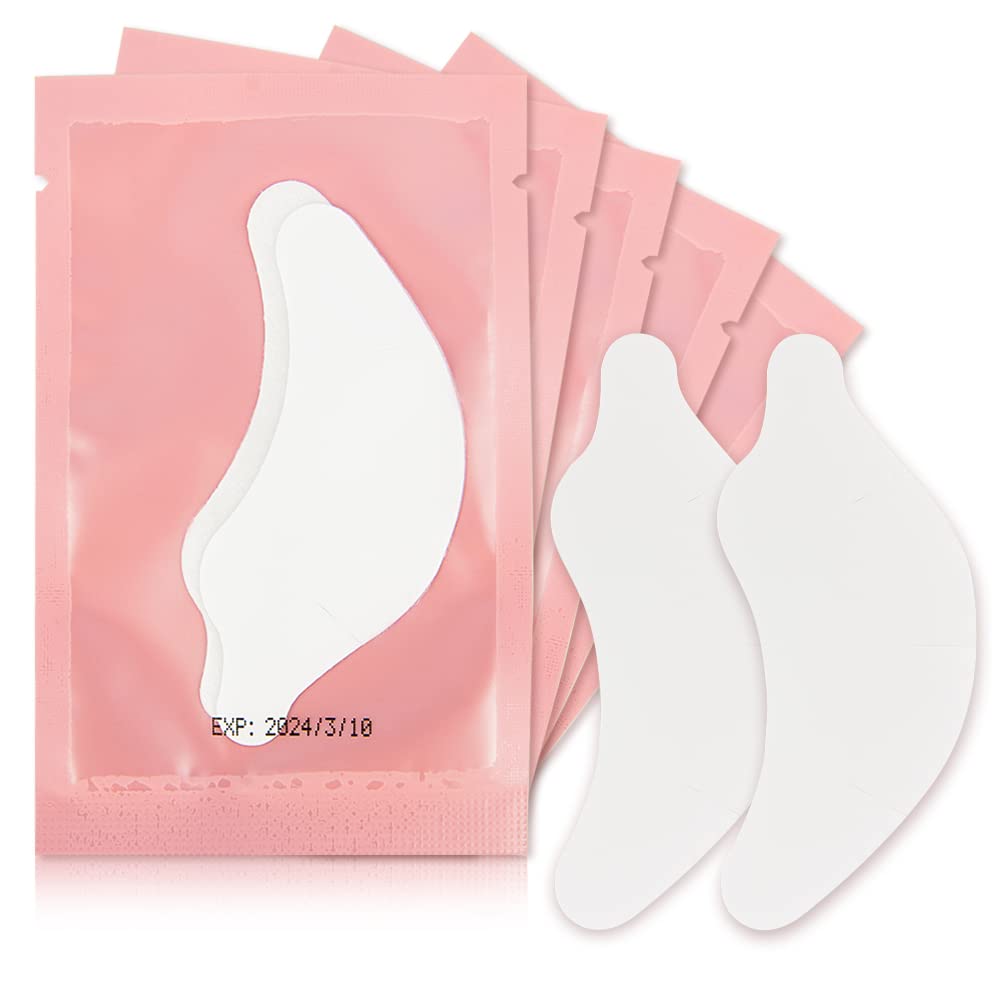 50Pairs Eyelash Extension Pads Under Eye Gel Pads Lash Pads Lint Patches Under Eye Patches Eye Pads for Eyelash Extensions (Dolphin-Pink)