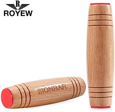 Amazing Desk Toy, ROYEW Spinner Stick Fidget Toy Easy to Flip Roll Made of Beech Desktop Hand Toy Anxiety Release for Office Home Party Class Bar – Wooden