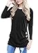 LISTONE Women Casual Long Sleeve Buttons Decor Crew Neck Tunic shirts loose Blouse Tops