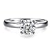 CARSINEL 1 Carat Round Brilliant CZ Sterling Silver 925 Wedding Engagement Ring Sizes 4 to 9