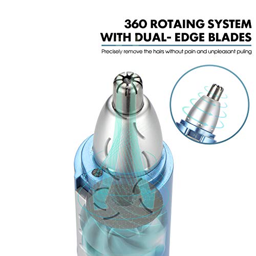 Easy4U Ear and Nose Hair Trimmer Clippers for Men & Women, Professional USB Rechargeable Eyebrow Facial Ear Hair Trimmer Painless Nose Hair Remover Waterproof with Dual Edge Blades