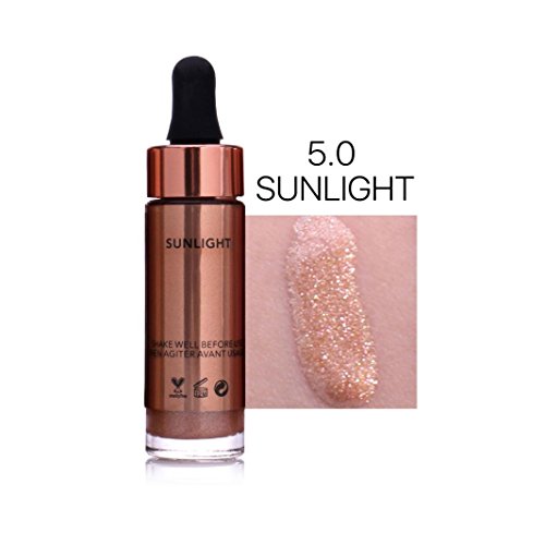 Hunputa Liquid Highlighter Make Up Highlighter Cream Concealer Metallic Shimmer Face Glow Ultra-concentrated Illuminating Bronzing (E) - Thumbnail 5