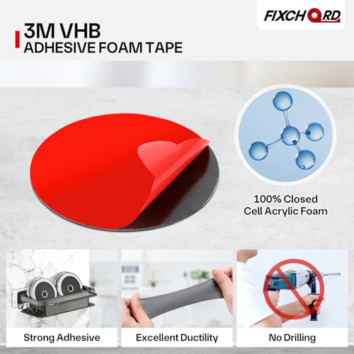 FIXCHORD VHB Klebepads Doppelseitig Extra Stark, 10St Dashcam Klebepads, Doppelseitiges Klebeband, Montageband, Doppelseitige Klebepads für Autos, Häusern und Büros, Action-Kameras, 70mm 3