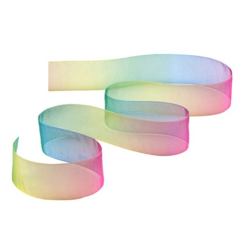 Md trade 60 Yards Rainbow Organza Ribbon Satin Ribbon for Gift Wrap, Wedding Decoration, Hair Bows - Thumbnail 2