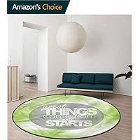 Lifestyle Round Area Rugs Super Soft Living Room,Motivational Life Message Learning Carpet Non Skid Nursery Kids Area Rug for Playroom Diameter-51