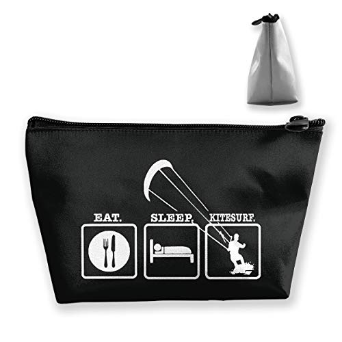 Create Magic - Eat Sleep Kitesurfing Student Pen Pencil Case Waterproof Multi-Purpose Storage Tote Tools Canvas Bag Cosmetic Makeup Bags Zipper