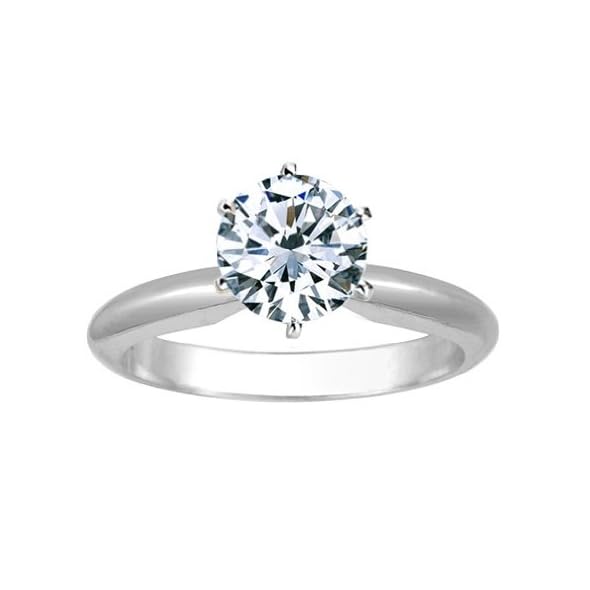 Презентация кольца с бриллиантом круглой огранки в белом золоте