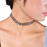 Eforstore Black Stretch Henna Tattoo Choker Collar Fashion Necklace Vintage Jewelry (2)
