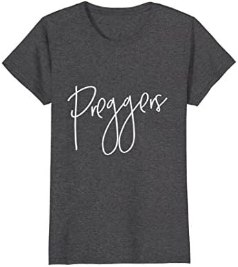 Womens Preggers Tshirt for Pregnant Moms Pregnancy Announcement Mom Medium Dark Heather