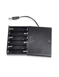 httx 9 V AA paquete de batería con cables, 6 x 1.5 V AA Carcasa De Batería Soporte, caja de almacenamiento de la batería con interruptor de encendido apagado y 5,5 x 2,1 mm. DC Plug