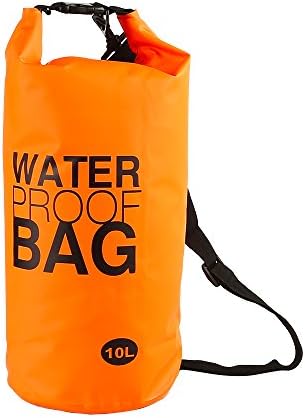 Waterproof Dry Bags, Roll Top Sack with Shoulder Strap, Perfect for Kayaking / Boating / Canoeing / Fishing / Rafting / Swimming / Camping / Snowboarding (Orange)