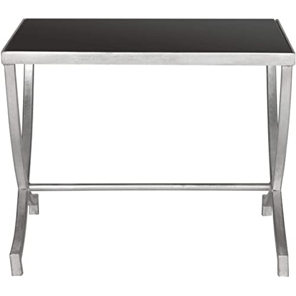 SAFAVIEH Modern Accent Table with Iron Legs, in Silver and Black, 55 X 45 X 44.45
