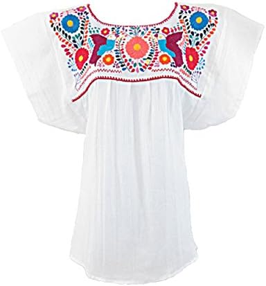 Ethnic IdentityMexican Blouse | Handcrafted Floral Design | Soft Cotton | Loose Fit Puebla Style