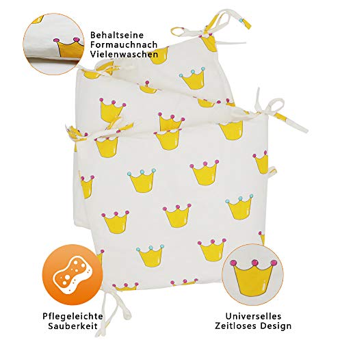 SURPCOS Cotton Collection 2-Piece Nursery Crib Bumper Pads for Cribs, Machine Washable Padded Crib Liner for Babies, Safe and Soft Crib Padding Protector for Head Banging