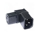 Dshot® IEC 320 C14 plug to C13 Down Angled PDU PSU UPS TV wall power Adapter