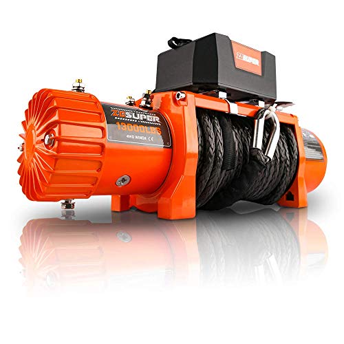 ZESUPER 12V 13000-lb Load Capacity Electric Truck Winch Kit Synthetic Rope, Waterproof Off Road Winch for Jeep,Truck,SUV with Wirless Remote and Corded Control(13000-Rope) - Image 2