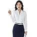 Women's Long Sleeve Casual Shirt V Neck Chiffon Blouse Tops
