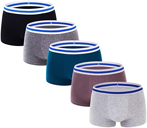 ADOLPH Men's Boxer Briefs 5 Pack No Ride-up Breathable Comfortable Cotton Sport Underwear