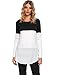 Sherosa Women's Autumn Lace Inset Long Sleeve Flattering Tunic Tops T-Shirt (Black,XL) …