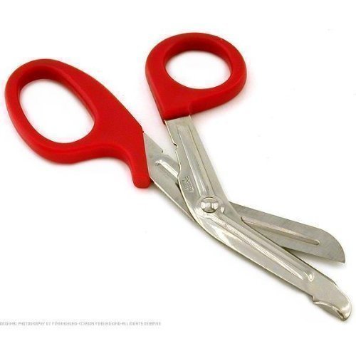 Large 7.5" Tough Cut Utility Bandage Scissors In Neon Red