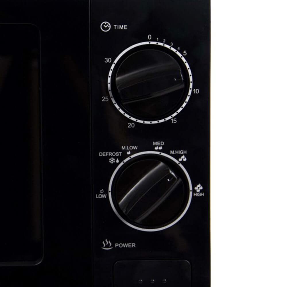Avanti MM07V1B Microwave Oven 700-Watts Compact Mechanical with 5 Power Settings, Defrost, Full Range Temperature Control and Removable Glass Turntable, 0.7-Cu.Ft, Black