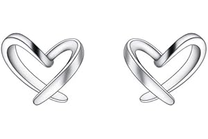 QLKILYR Tiny Heart Stud Earrings, Hypoallergenic Small Stud Earrings for Women Girls, Gold Little Earrings Jewelry Gift