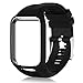 HUMENN Band Compatible with Tomtom Runner 2/3 Series,Spark 3,Golfer 2,Adventurer - Silicone Replacement Runner Watchband Watch Strap for Women Men (1,Black)