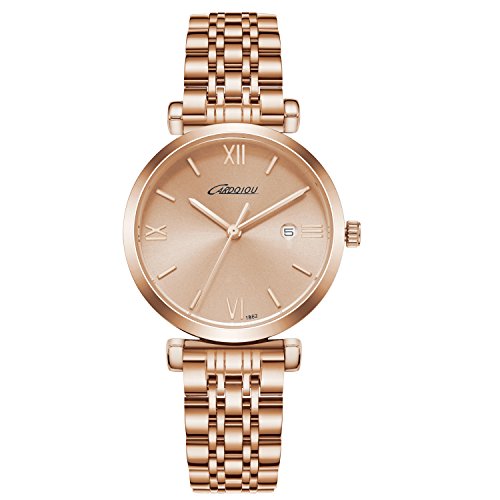 Women Fashion Watches Waterproof Quartz Watches Ladies Analog Wristwatch for Dress,Rose Gold,1862