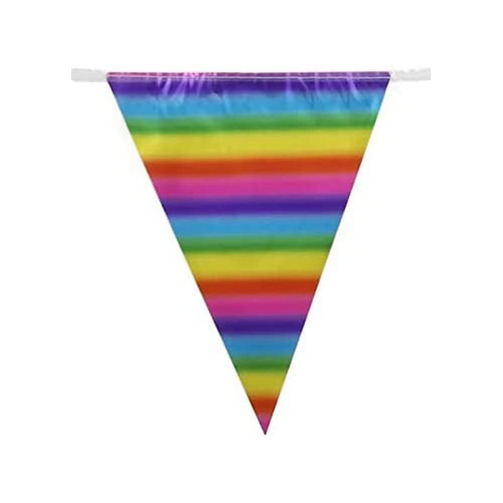 Party Bunting Metallic Rainbow 11 flags 3.9m