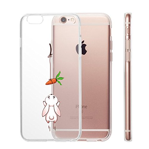 iPhone 6 6s Case, Matop Amusing Whimsical Design Clear Bumper TPU Soft Case Rubber Silicone Skin Cover for iPhone 6 6S (Rabbit carrot) - Thumbnail 3