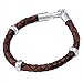 NOVICA Artisan Handmade Men's Leather Bracelet Sterling Silver Braided No Stone Peru Cognac [8.75 in L x 0.3 in W] 'Chankas Warrior in Light Brown'