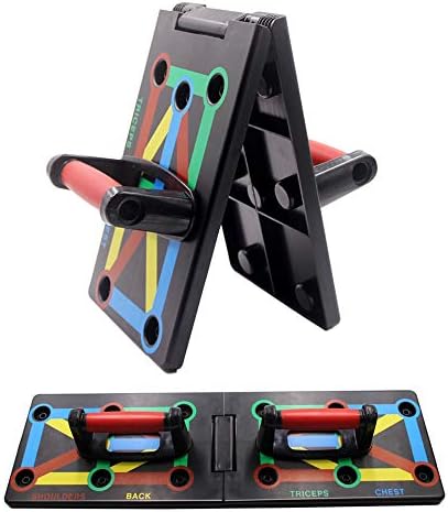 Cretee Upgrade-9 in 1 Push Up Rack Foldable Board Train Gym Fitness System Workout Exercise Stands for Body Training