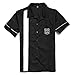 Rockabilly 1950s Clothing Mens Hot Rod Rock N Roll Bowling Shirts Embroidery