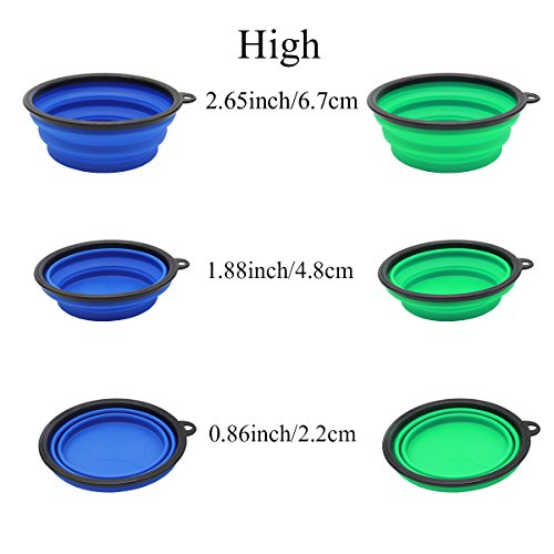 image for Glendan Large Size Collapsible Dog Bowl, Silicone Pet Travel Bowl for 