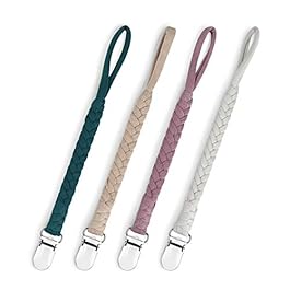 Baby Pacifier Holder for Boys and Girls, Teething Straps Unisex Design, Smoother Clip 100% Handmade Braided, Easy to Use…