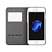PU Leather Case for iPhone 8 Plus/iPhone 7 Plus, EasyAcc Premium View Flip Case Cover Folio with View Window/Stand/Skin Pouch Pocket Compatible with iPhone 8 Plus/iPhone 7 Plus (Black)