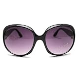 HuaYang Lady's Vintage Big Frame Sunglasses Goggles Shades Eyeglass(Black)