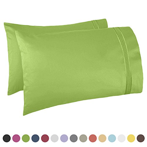 Nestl Pillow Cases Set of 2 – Soft Pillow Cover – Lightweight Pillowcases Queen Size Set of 2 – Microfiber Pillow Case 20x30 Inches, Envelope Closure - Garden Green Pillowcase