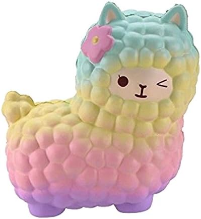 Jumbo Squishy Alpaca Scented Slow Rising Squeeze Toys Pressure Relief (One Size, Multi)