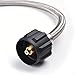 SHINESTAR 2FT Braided RV Propane Hose, Durable Camper Gas Line Replacement for Propane Tank, 1/4-Inch Inverted Male Flare x QCC