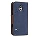 Galaxy S5 Case, GMYLE Navy Blue & Brown with Cross Pattern PU Leather Protective Flip Folio Slim Fit Magnetic Wallet Stand Case Cover for Samsung Galaxy S5