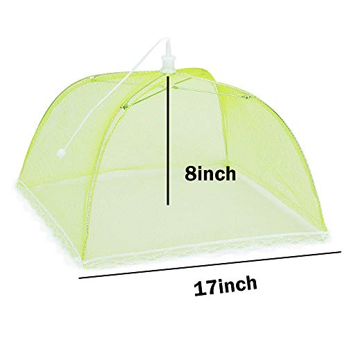 Gotian 1 Large Pop-Up Mesh Screen Protect Food Cover Tent Dome Net Umbrella Picnic ~ Helps to Keep Flies, Mosquitoes, Bees away- Food cover, Net cover (green)