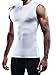 Neleus Men's 3 Pack Compression Shirt Sport Athletic Workout Tank Top,02,White,US L