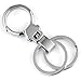 Maycom® Double Loops Pants Buckle Waist Belt Clip Polished Silver Keyring Keychain Key Chain Ring Keyfob 84001