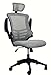 Modern High Back Mesh Executive Chair With Headrest And Flip Up Arms. Color: Silver Grey