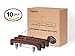 Topline Classic Wood Pants/Skirt Hanger with Adjustable Clips - Mahogany Finish (10 Pack)
