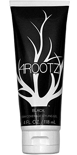 4RootZ Black Colored Hair Gel for Men and Women, Covers Gray Hair Roots, Hair Root Touch Up, Hair Dye and Root Cover Up -Black